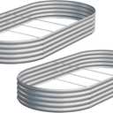 2PCS 8x4x1ft Galvanized Metal Raised Garden Bed Kit,Outdoor Planter Box Vegetables,Flowers,Herbs Durable Rust-Resistant Patio Gardening Beds