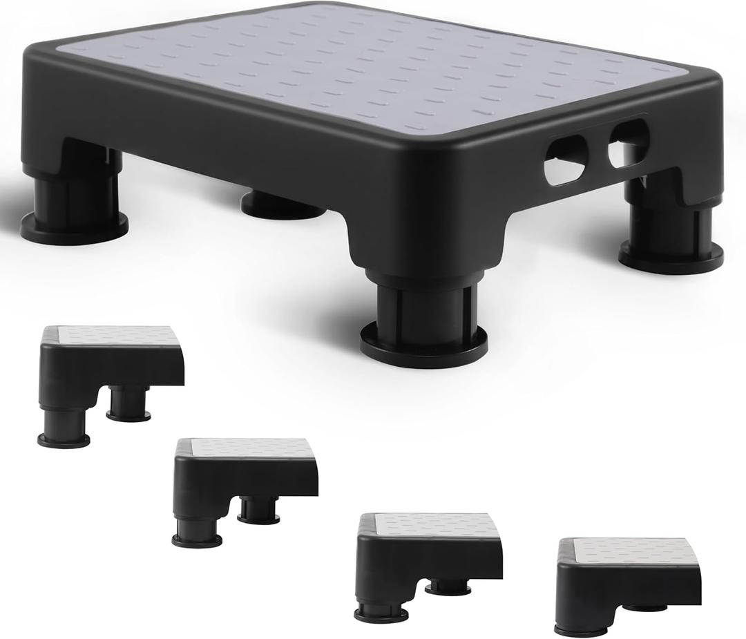 Adjustable Step Stool for High Beds & SUV - Non-Slip Mobility Platform for Seniors, 650lbs Capacity, 3 Heights (3.4"-5"), Wide Safety Base for Car & Bath, 16.5"x12.6", Gray