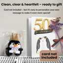 50th Wedding Gifts for Couple/Parents, Funny Penguin Figurine with Card for Husband/Wife/Friends, Gag Golden 50 Year Gift Idea Souvenir Keepsake, Party Favor Decoration Supplies