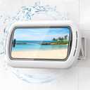 Lamicall Shower Phone Holder with Speaker Holes, IPX6 Waterproof Clear Sound & 480 Rotation Shower Case Accessories, Waterproof Bathroom Wall Mount for iPhone 17 16 Pro Max Air, S25 Ultra, 4-7" Phone (Fits up to 7.2", Snow White)