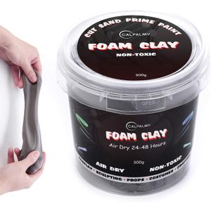 CALPALMY Moldable Foam Clay (Gray) - 300g High Density Air Dry Clay Perfect for Intricate Designs, Sculpting, Cosplay, Crafting, Prop Making - Cutting with Knife or Rotary Tool, Sanding or Shaping CALPALMY Moldable Foam Clay (Gray) - 300g High Density Air Dry Clay Perfect for Intricate Designs, Sculpting, Cosplay, Crafting, Prop Making - Cutting with Knife or Rotary Tool, Sanding or Shaping