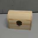 DOITOOL Unfinished Wooden Box with Hinged Lid Unpainted Wooden Jewelry Box Treasure Boxes DIY Craft Storage Treasure Chest for Art Jewelry Home Storage, 6.3 x 4.5 x 4.7 Inches