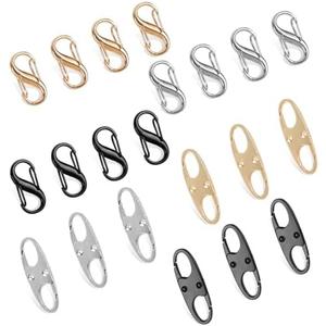 Pack of 2, Phinus Lock Combo, Total 21PCS Clips Anti-Theft, Locks Anti-Theft for Luggage, Clothing, Backpacks, Boots, Purses, Travel Outdoor Sports(Black, Silver, Gold)