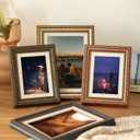 3.5x5 Vintage Picture Frames Horizontal & Vertical, Green Photo Frame Tabletop Display Bedroom Home Office Decor Resin Small Frame