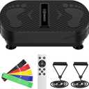 Vibration Plate Exercise Machine, 130 Levels Full Body Workout Vibrating Plate for Lymphatic Drainage Weight Loss, 450 Lbs Capacity Shake Platform with Bluetooth for Women Men