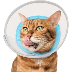Cat Cone Collar Soft: Comfortable Waterproof Mesh Recovery Cone After Surgery to Stop Licking and Scratch, Alternative to Plastic Elizabeth Head/Neck Cone (Blue)