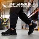 Steel Toe Shoes for Men Work Shoes Lightweight Safety Sneakers with Kevlar Puncture Resistant Midsole for Construction Warehouse Work (Black, 10)