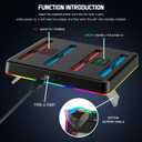 Charging Dock Station for Nintendo Switch 2 Joycon Controller, FANPL Charger Stand for 4 Joy-Con 2 with Charging RGB Indicator and Type C Charging Cable - Flat Version