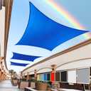 Royal Shade 14' x 16' Blue Rectangle Sun Shade Sail Canopy Outdoor Patio Fabric Screen Awning RTAPR1416 - UPF50+ 95% UV Blockage, Heavy Duty, Water & Air Permeable