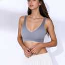 Womens Seamless Bra No Underwire Comfort Push Up Bras, Ultra Soft Wireless Training Bralette for Women T-Shirt Bra (Gray, XXXL)