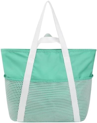 F-color Waterproof Beach Bags for Women - Machine Washable Travel Tote Bag with Zipper Cruise Swim Vacation Essentials