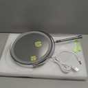 Lighted Makeup Mirror, 3000 mAh Rechargeable Double Sided Magnifying Vanity Mirror with 3 Colors, 1x/10x, 360 Rotation , Brightness Adjustable Magnification Cosmetic Light up Mirror, Women Gift (Chrome)