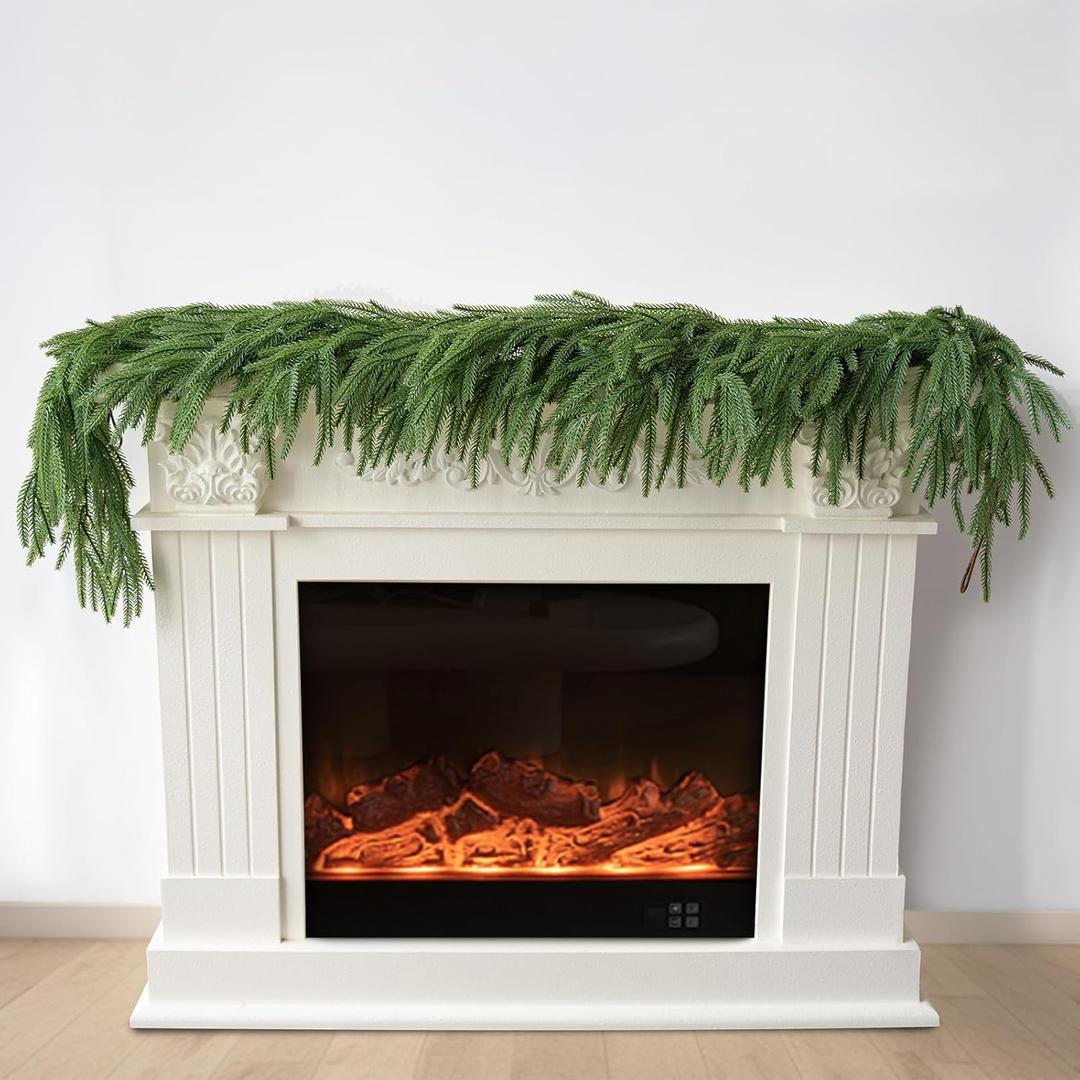 5FT Artificial Norfolk Pine Garland Realistic Green Faux Greenery Garland for Christmas Table, Fireplace, Mantle, Window, Stairs, Indoor, Outdoor Holiday Decor1PCS