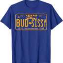 Gilley's Bud N Sissy Texas Cowboy T-Shirt (Small, Black)
