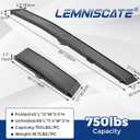 LEMNISCATE Motorcycle Ramps, 89"x12" Portable Loading Ramps for Pickup Trucks 750 LBS Capacity 7.5FT Aluminum Folding Ramps with Handle & Buckle for ATVs, Lawn Mowers, UTVs, Bike, 1PCS, Black