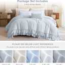 QSH Light Blue Ruffled Pillow Shams Queen Size Set of 2, Shabby Farmhouse Pillow Cases 20"x30", Boho Chic Bedding Pillow Covers Queen Ultra Soft and Breathable Microfiber Pillow Sham