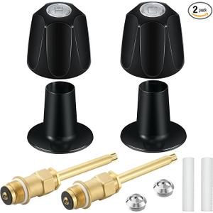Starry 2 Piece Metal Shower Knob Replacement Kit Compatible with Price Pfister Verve Shower Faucet Handle(Matte Black)