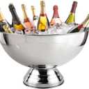 12L Premium Large Size Ice Bucket, Stainless Steel Champagne Bucket for Parties with Great Performance and Sleek Design, Silver, SM-BT-001
