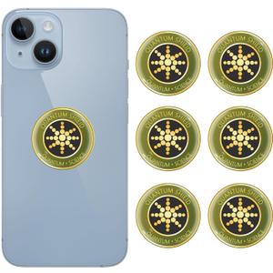 6 Pieces Cell Phone Blocker Protection Neutralizers Stickers for Smart Phones Tablets Laptops Computer WiFi Priner TV Electronic Devices Golden