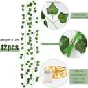 RECUTMS Ivy Fake Vines for Room Decor 12 Pack 86 FT Artificial Plant with 100 LED String Light Bedroom Aesthetic Hanging Greenery Garlands Backdrop Leaves for Wall Wedding Party Home Garden Decor