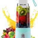COKUNST Portable Blender, USB Rechargeable Personal Size Blenders, Smoothie Blender with 6 Blades for Protein & Shakes, Mini juicer with Extra Handle Lid for Travel Sports Outgoing, 18oz, Green