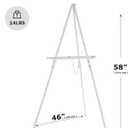 DJAR 63" Wooden Easel Stand for Sign, Dual-use Adjustable Height, Wood Floor Display Easel for Wedding, Welcome Board, Poster, Picture, Photo- White