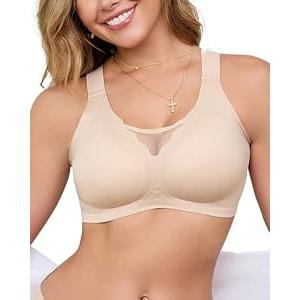 Wireless Seamless Bras for Women No Underwire Bra Full Coverage Comfortable Bras Everyday Bra Nude, Large