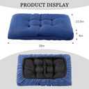 Rectangular Stool Cushion Set of 2, Soft Saddle Stool Cushions with Ties, Nonslip and Washable, Dark Blue, 18 x 10.5 x 4 Inch