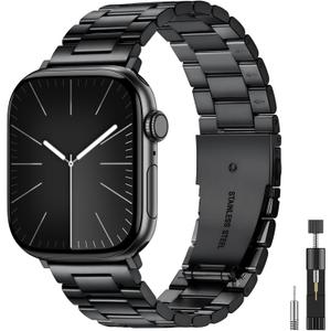 Metal Band Compatible with Apple Watch Bands for Men 49mm 46mm 45mm 44mm 42mm 41mm 40mm 38mm, Stainless Steel iWatch Bands for Apple Watch Ultra 3 2 1/Series 11 10 9 8 7 6 5 4 SE