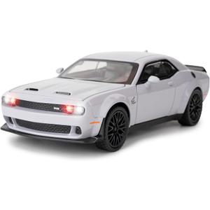 BDTCTK 1/32 Dodge Challenger Hellcat Model Car, Zinc Alloy Pull Back Toy car with Sound and Light for Kids Boy Girl Gift(Gray) BDTCTK 1/32 Dodge Challenger Hellcat Model Car, Zinc Alloy Pull Back Toy car with Sound and Light for Kids Boy Girl Gift(Gray)