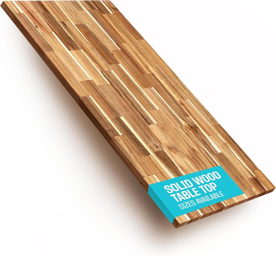 COREMINDED Solid Wood Desk Table Top – Pre-Finished 1.2” Thick Tabletop - Universal Fit for Standing Desks, Countertops & Workstations (55" x 30", Acacia)