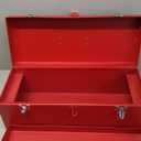 URREA Storage Box - Heavy Duty 20" x 7" x 7" Metal Tool Box with Chrome Plated Metallic Latch & Durable PVC Handle - D5