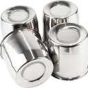 4Pcs 5.15" Push Through Wheel Center Caps Stainless Trailer Hub Cap for Truck SUV RV Wheel Rim (Fit 5.15" Bore 4.92" H Chrome)