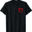 Red Heart Funny Cute Design for Men and Women TShirt, M Size