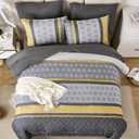 Cottolester King Comforter Set 7 Pieces,Boho Striped Bed in a Bag