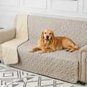 Ameritex Waterproof Pet Bed Cover Anti-Slip Dog Bed Blanket for Sofa and Furniture Waterproof New Pattern Design (Khaki, 52x82 Inch (Pack of 1))