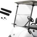 Golf Cart Windshield for EZGO/Club Car DS/Precedent/Yamaha Gas & Electric Models, 5MM Thicken Foldable, Clear Highly Transparent and Impact Resistant Acrylic