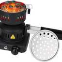 ETL Approved Charcoal Starter - Coal Burner Hot Plate Electric Stove Coconut Starter with Stainless Detachable Tongs, 4.9Ft Longer Cords, 600W Faster Heating for BBQ Kitchen etc.