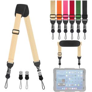 Universal Shoulder Strap, Removable Neoprene Padded Camera Strap, Adjustable Neck Lanyard for iPad, Binocular, Tablet Case, Camera, Luggage Bag (Khaki Universal Shoulder Strap)