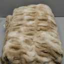 Lavish Home Oversized Ruched Faux Fur Blanket - 60x80-Inch Jacquard Faux Fur Queen-Size Throw for Sofas and Beds - Luxurious Bedding (Beige)