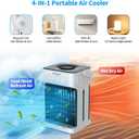 Portable Air Conditioners, Upgraded Motor Evaporative Air Cooler with Remote, 3 Speeds & 3 Mist, 7 Color Night Light Cooling Fan with 2-8H Timer, 1100ML Personal AC Unit for Bedroom Office