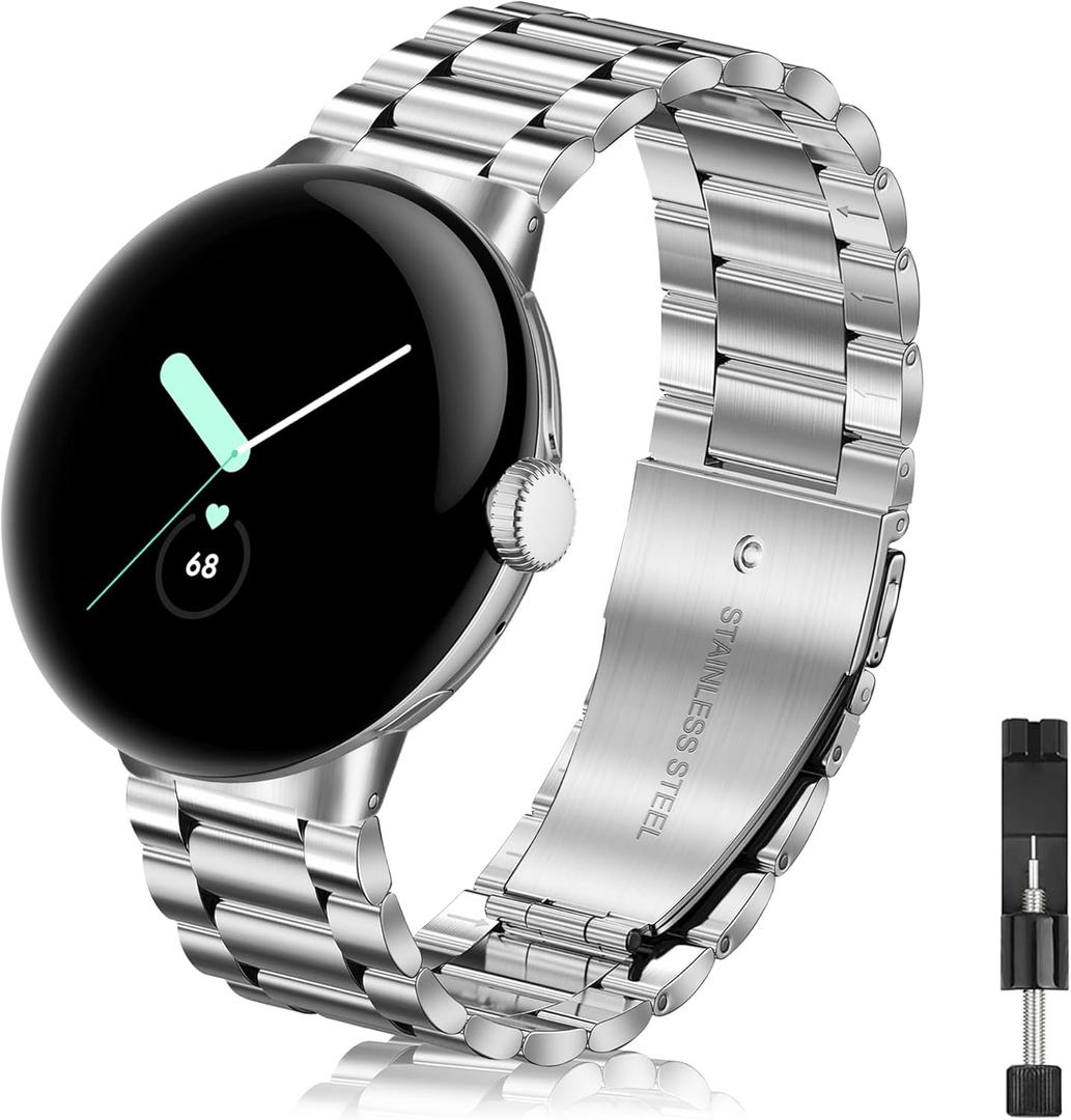 Yeahxing No-Gap Metal-Band for Google-Pixel Watch-2 - Stainless Steel Band for Google Pixel Watch 4/3/2/1 41mm 2025, Adjustable Wristband for Men Women (Silver) Size: for Pixel Watch 4/3/2/1 41mm Yeahxing No-Gap Metal-Band for Google-Pixel Watch-2 - Stainless Steel Band for Google Pixel Watch 4/3/2/1 41mm 2025, Adjustable Wristband for Men Women (Silver) Size: for Pixel Watch 4/3/2/1 41mm