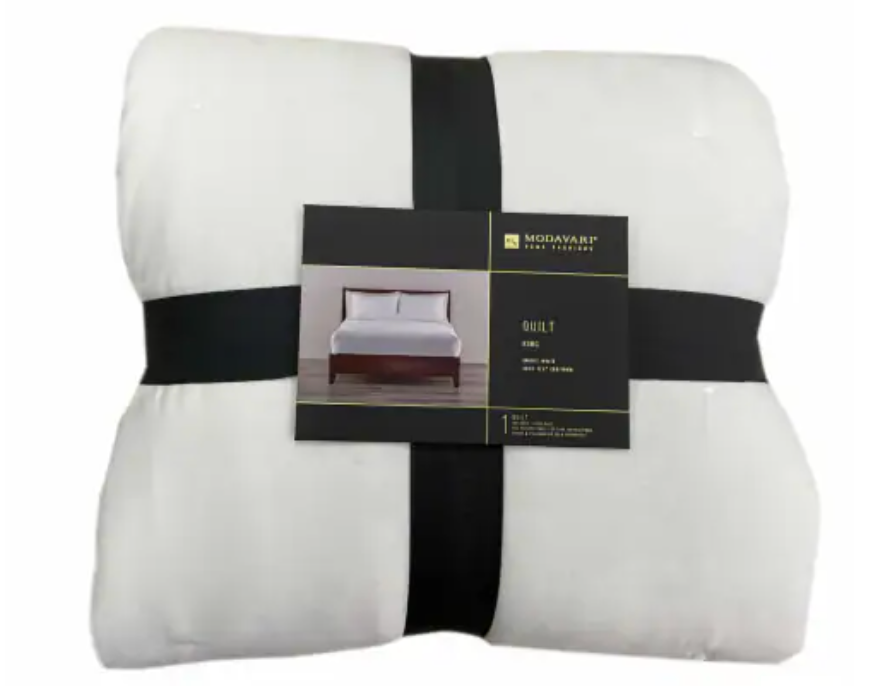 Modavari Home Fashions Quilt Full/Queen, White