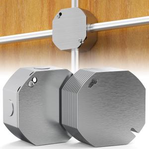 12Pcs Octagon Electrical Box Cover Plates, Junction Box Cover, Metal Electric Box Cover Plate, Galvanized Flat Blank Electric Box Covers for 4 Inch Octagonal/Square Electrical Box