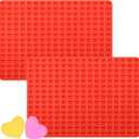 2 Pcs Mini Silicone Heart Molds, 255-Cavity Heart Shaped Chocolate Molds for Baking, Candy, Wax Melts Beads, Ice Cubes, Homemade Dog Training Treats