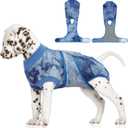 FUAMEY Recovery Suit for Dogs After Surgery,Soft Breathable Dog Bodysuit E-Collar & Cone Alternative Surgical Suit,Male Female Dog Neuter Spay Suits Anti Licking Wounds Onesie Blue Tie Dye, S