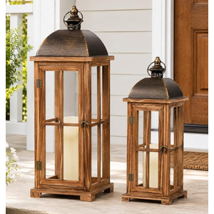 Large Decorative Lanterns, 2 Pack Farmhouse Wood Lanterns Indoor Outdoor
28" 19" Large size for festivals, weddings, and home decor, Glass free design safe for kids & pets, Openable wood door