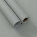 24"x394" Misty Blue Grasscloth Wallpaper Peel and Stick Faux Linen Textured Upgraded Thick Self-Adhesive Waterproof Neutral Contact Paper Seamless Vinyl Embossed Wallpaper