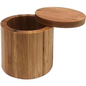 JapanBargain 4112, Bamboo Salt Boxes Spice Storage Containers With Magnetic Swivel Lid, 6 Ounce Capacity, One Pack