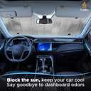 EcoNour Accordion Truck Windshield Sun Shade | Foldable Sun Visor with 4 Suction Cups | Reflective Automotive Windshield Shade Blocks UV Rays&Heat |Window Sun Blocker for Cool Interior - 66" x 31"